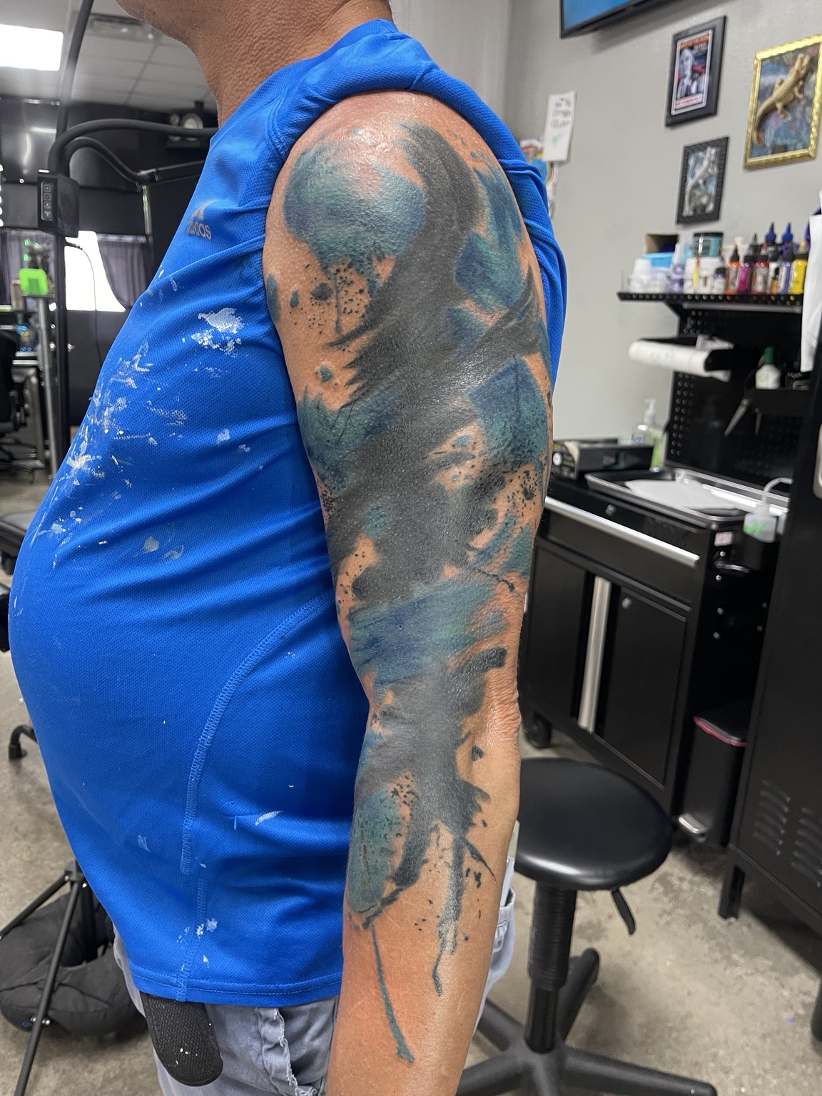 Abstract blackwork arm tattoo primary view