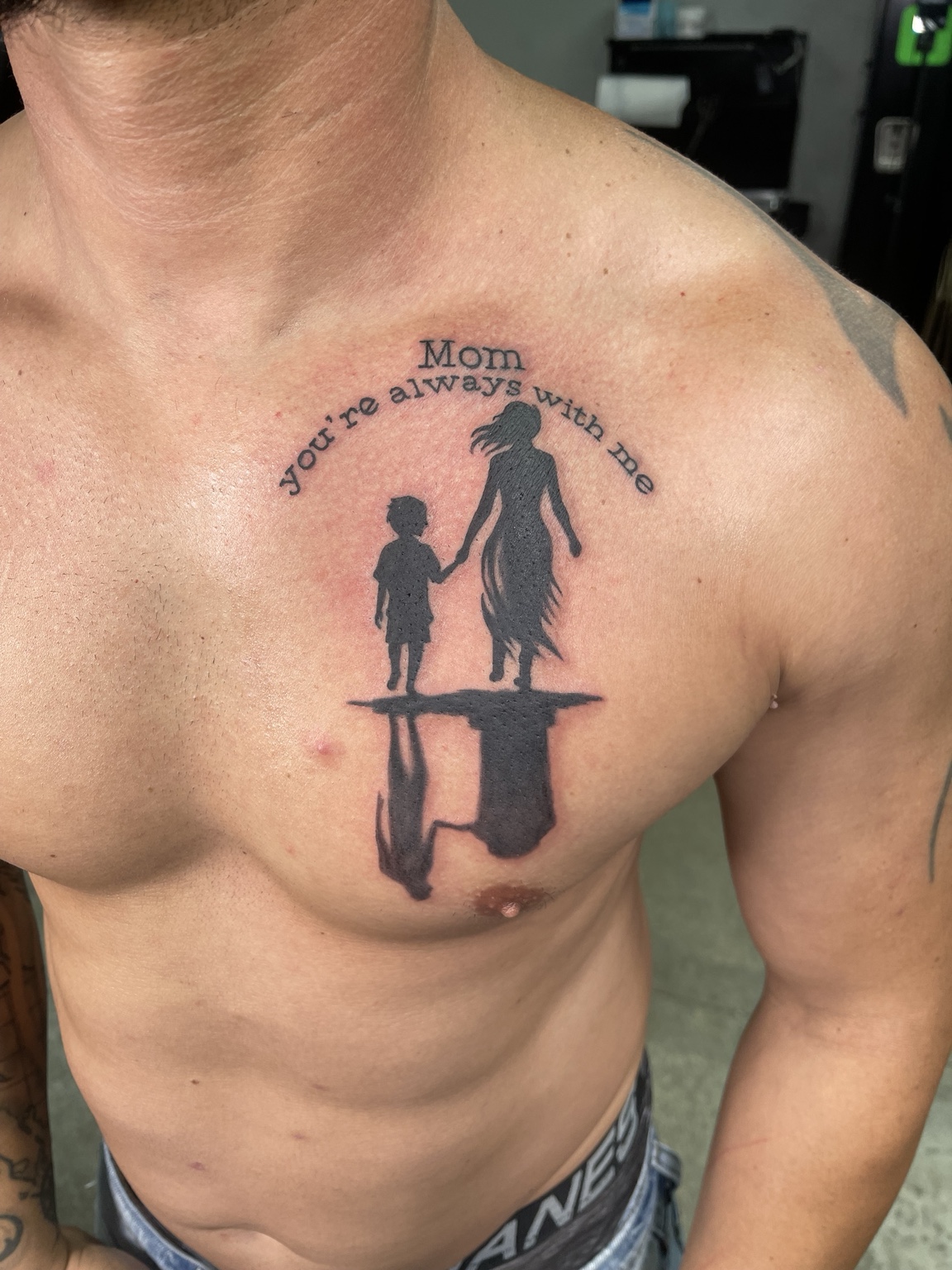 Memorial family silhouette tattoo