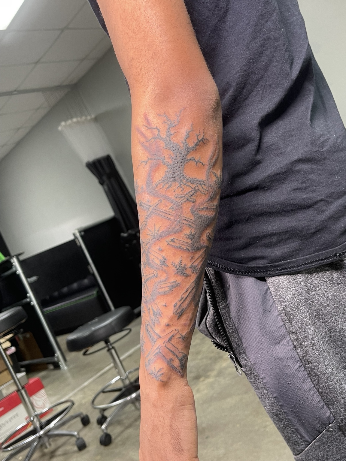 Color forearm tattoo alternate view