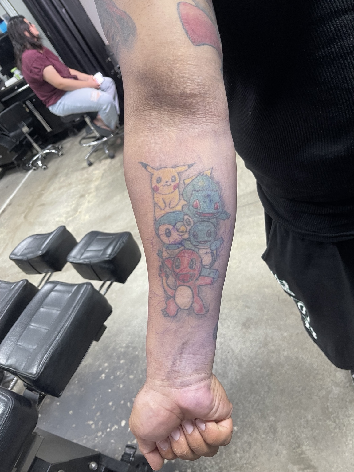 Floral forearm tattoo additional view