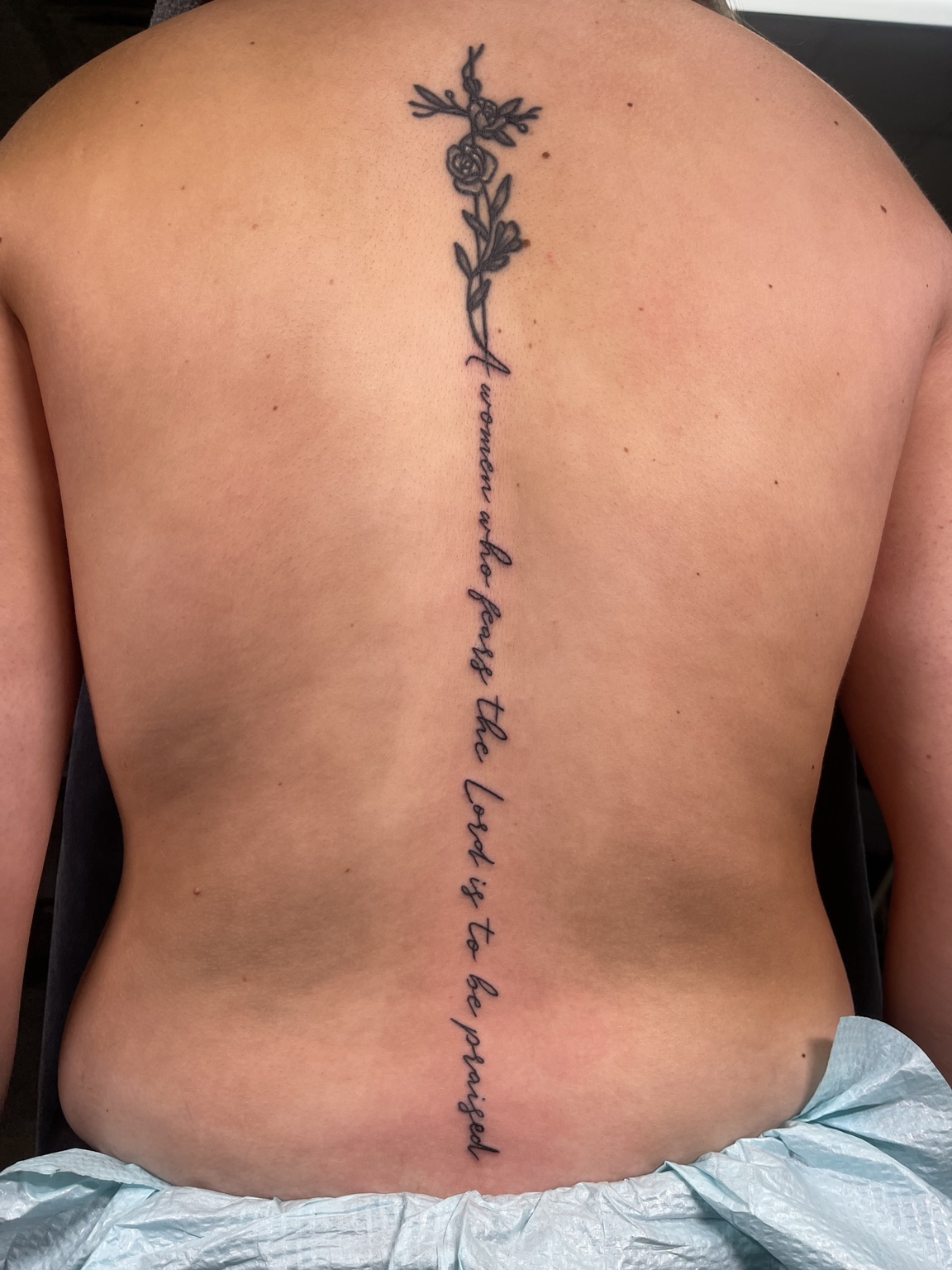 Spine tattoo project view one